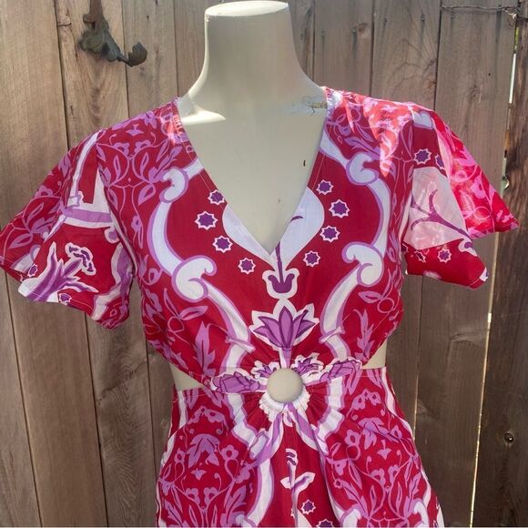 Beyond by Vera 1538 Giselle COMO ROUGE midi dress size XS - Picture 16 of 16